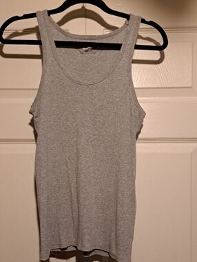 Bluenotes Light Grey Scoop Neck Tank Top Relaxed fit for casual outings